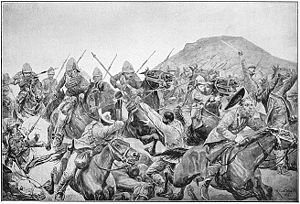 Die Slag van Elandslaagte, 'n skets deur Richard Caton Woodville.